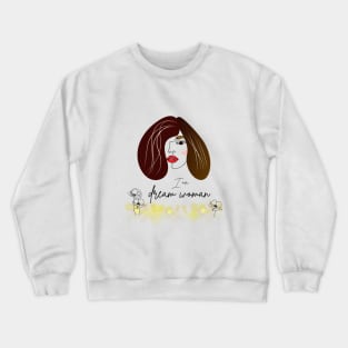 portrait of woman with brown straight hair Crewneck Sweatshirt